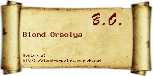 Blond Orsolya névjegykártya